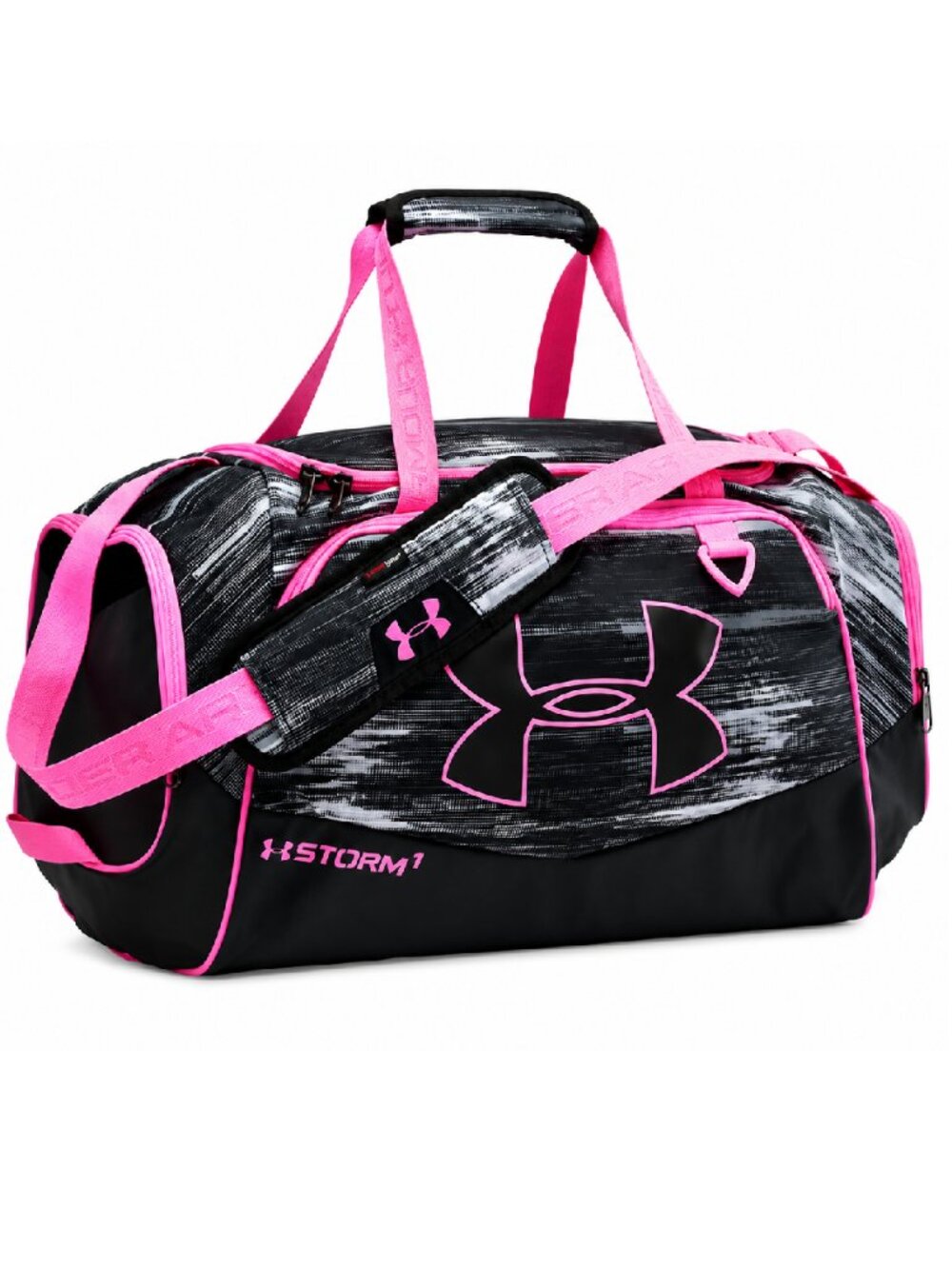 Under Armour Storm1 Large Black/Pink Zip Duffel Gym Bag